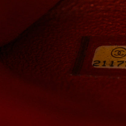 Chanel Caviar Quilted Clutch With Chain Flap Red 7 of 10