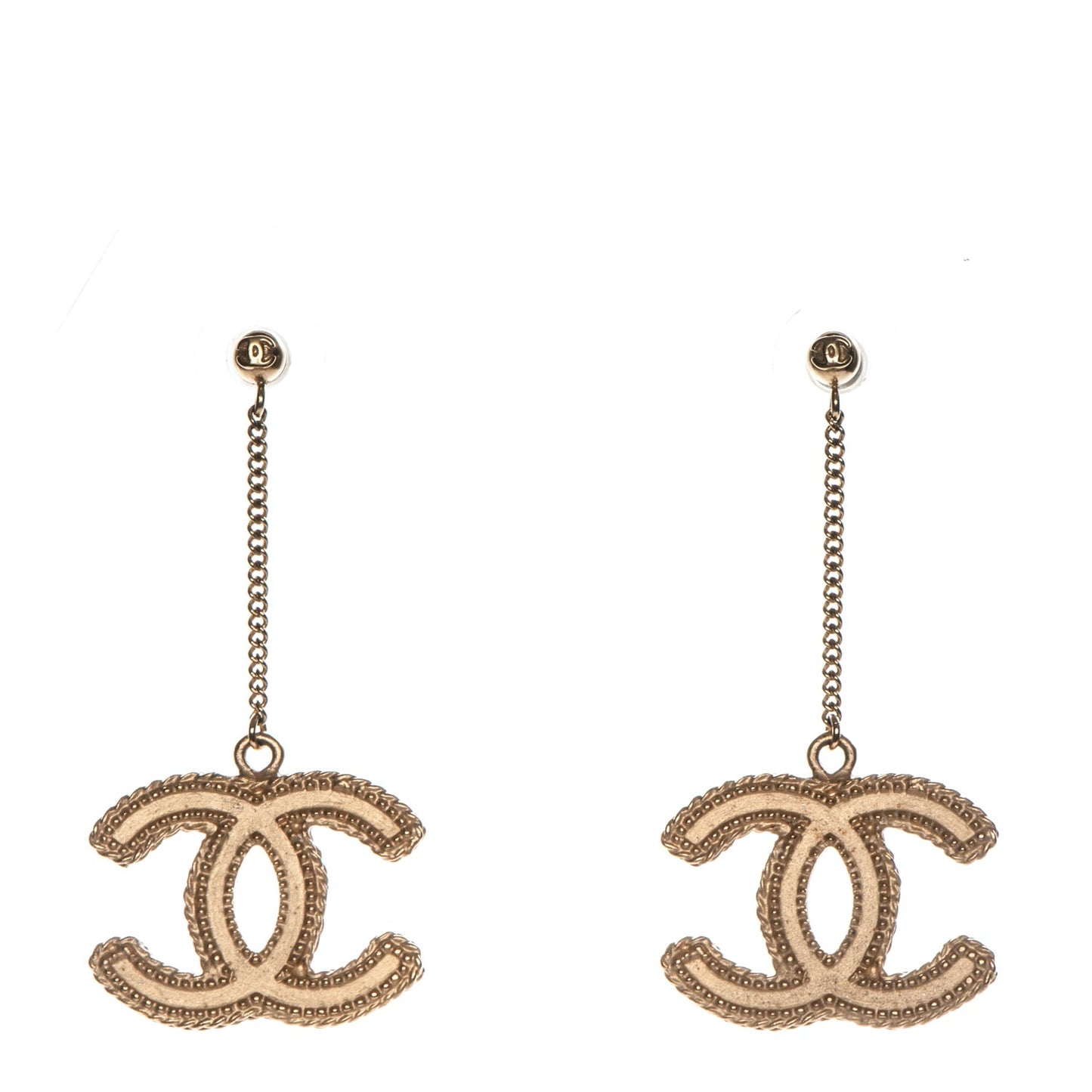 CC Drop Earrings Matte Gold