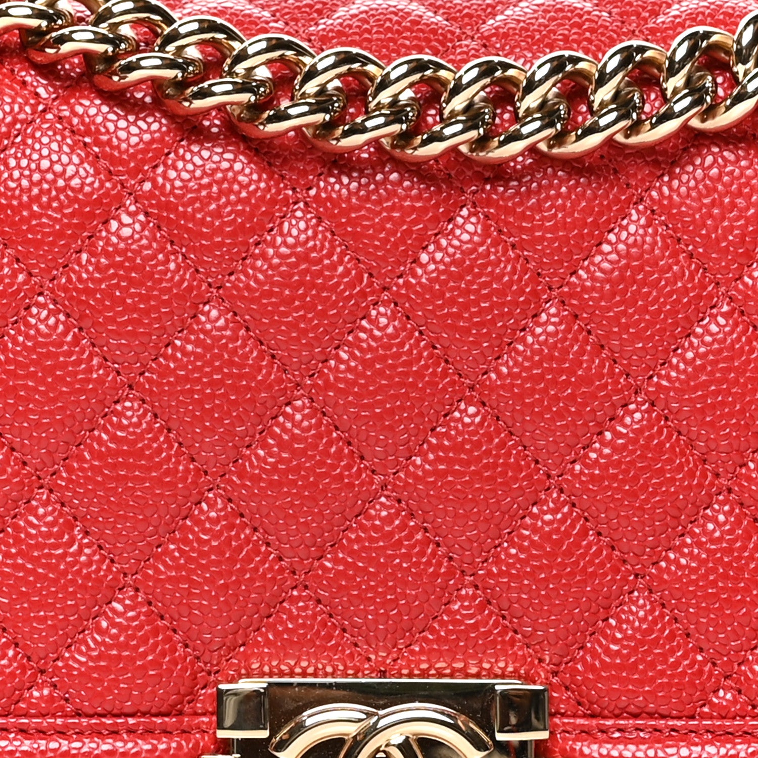Chanel Caviar Quilted Medium Boy Flap Red 8 of 11