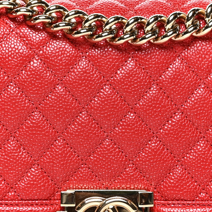 Chanel Caviar Quilted Medium Boy Flap Red 8 of 11