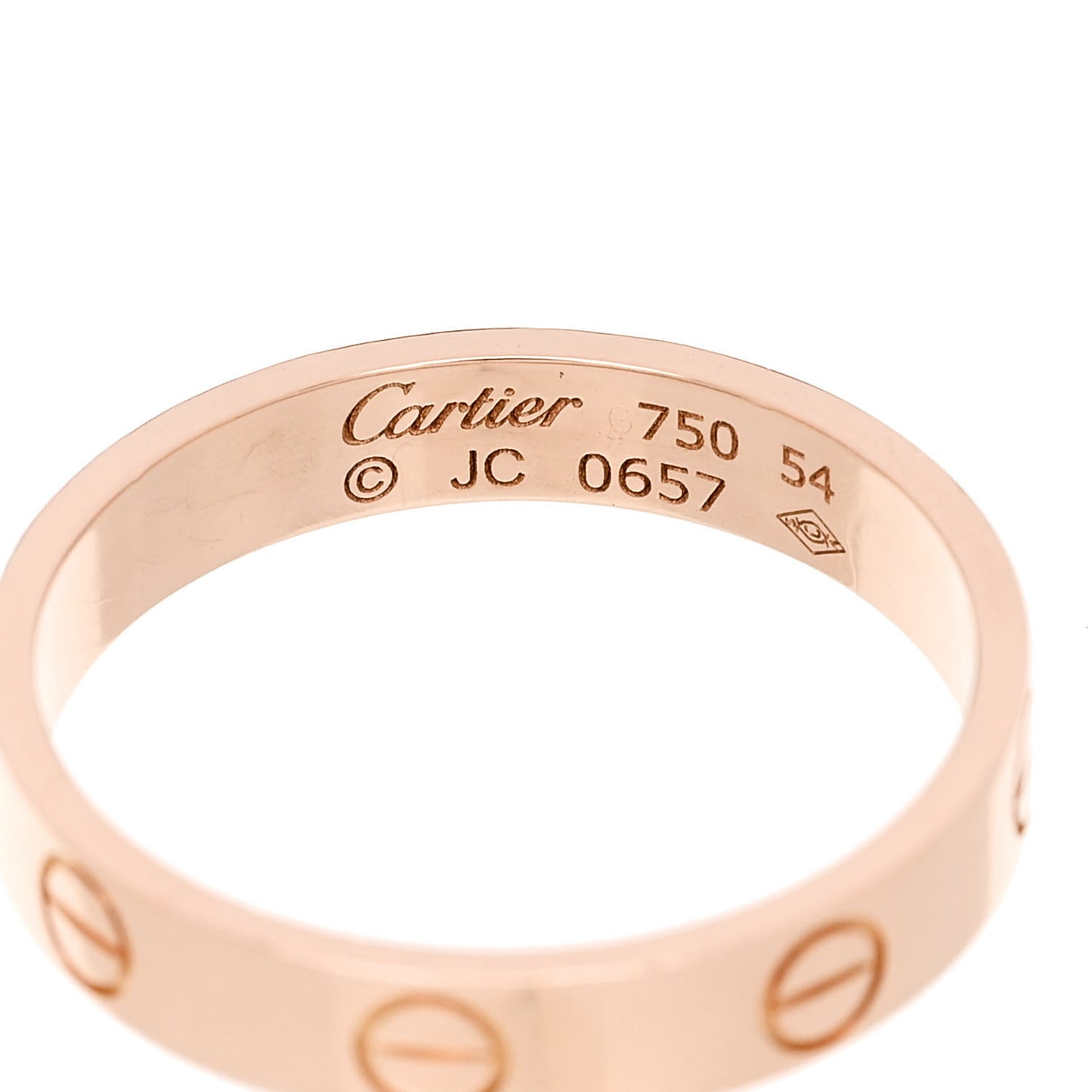 18K Pink Gold 3.5mm LOVE Wedding Band Ring 54 6.75