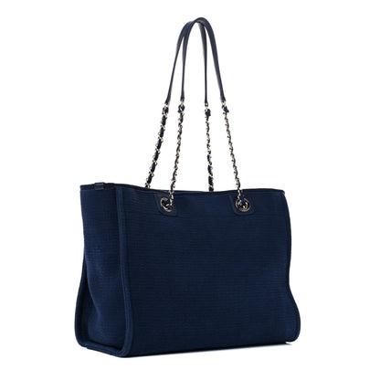 Chanel Mixed Fibers Small Deauville Tote Navy 2 of 11