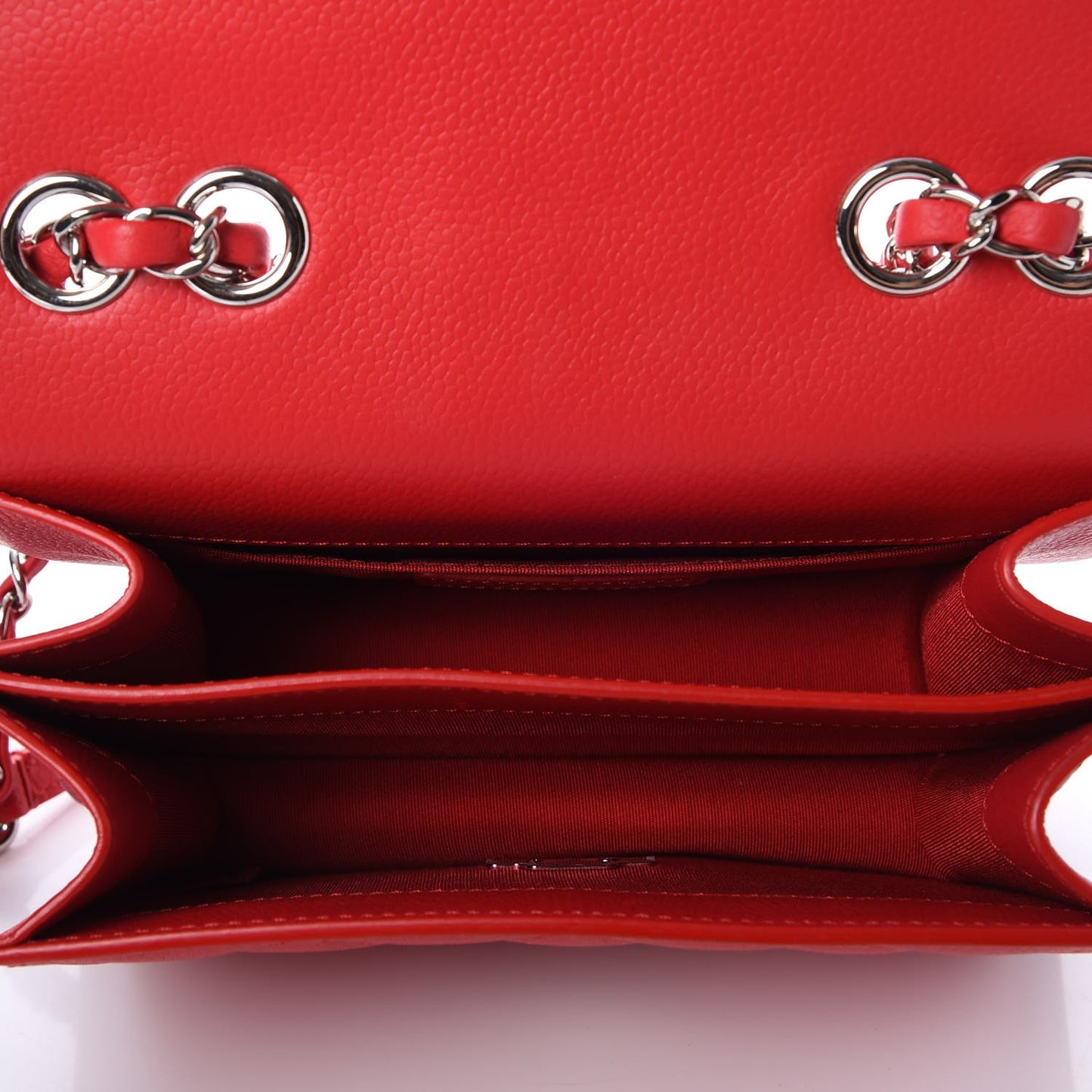 Caviar Quilted CC Box Flap Red