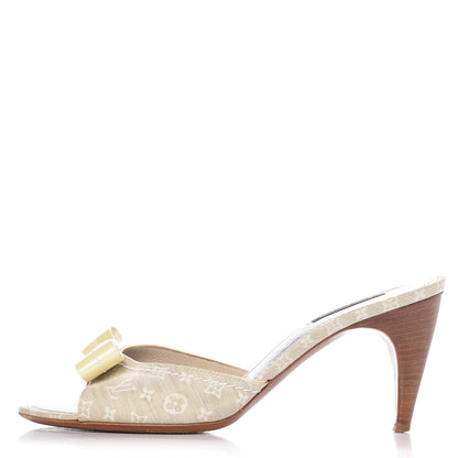 Louis Vuitton Mini Lin Bow Mules 40 Dune 1 of 12
