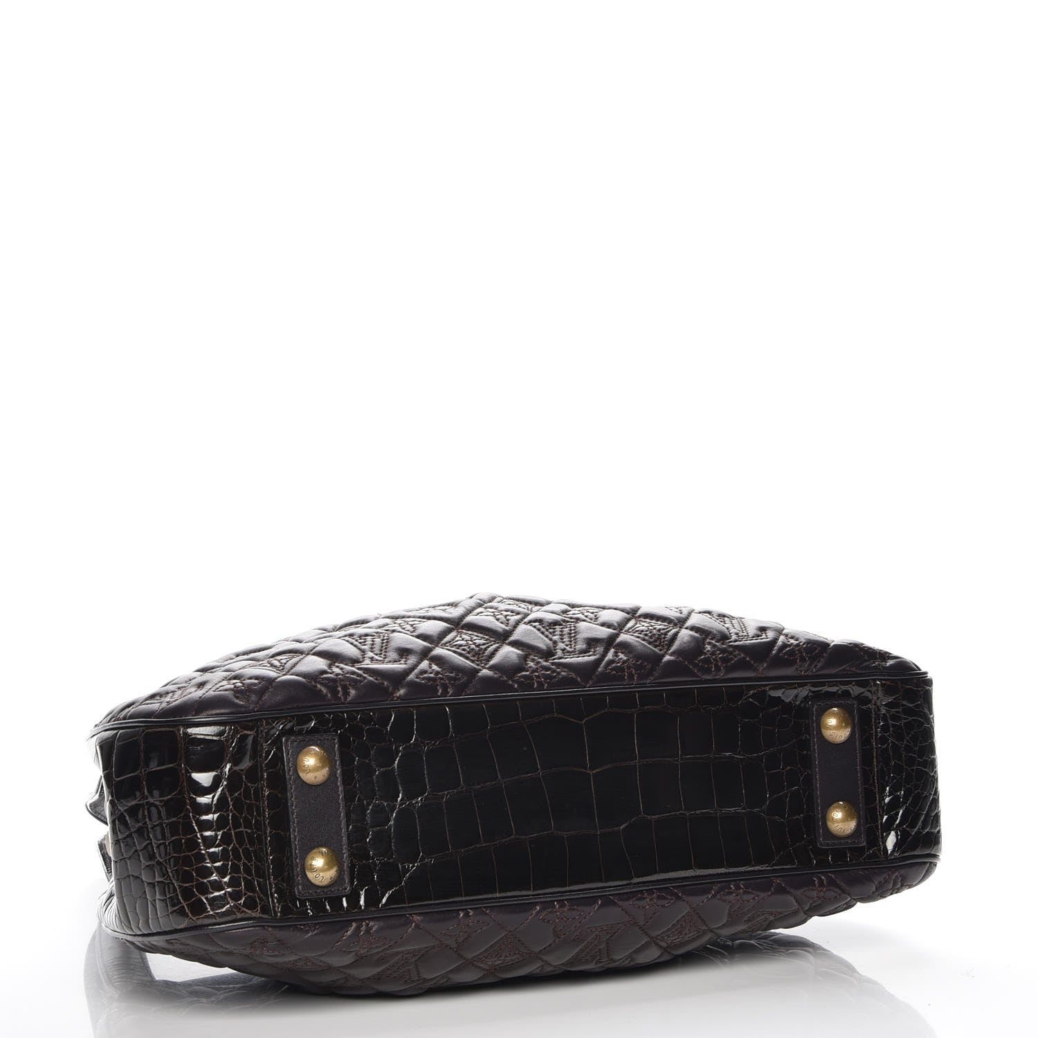 Louis Vuitton Monogram Vienna Alligator Sac Fermoir GM Aubergine 4 of 7