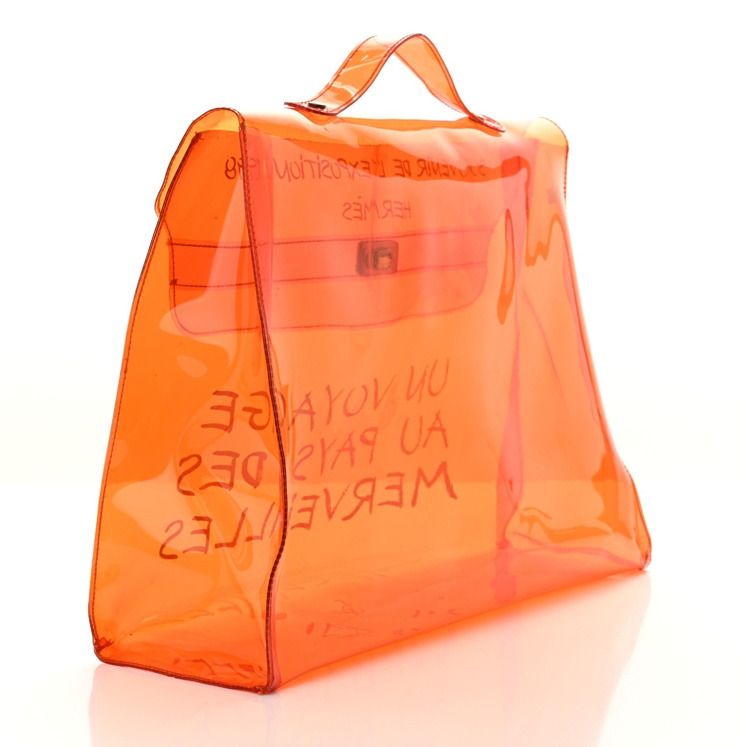 Hermes Vinyl Souvenir De L'Exposition Kelly Orange 3 of 7