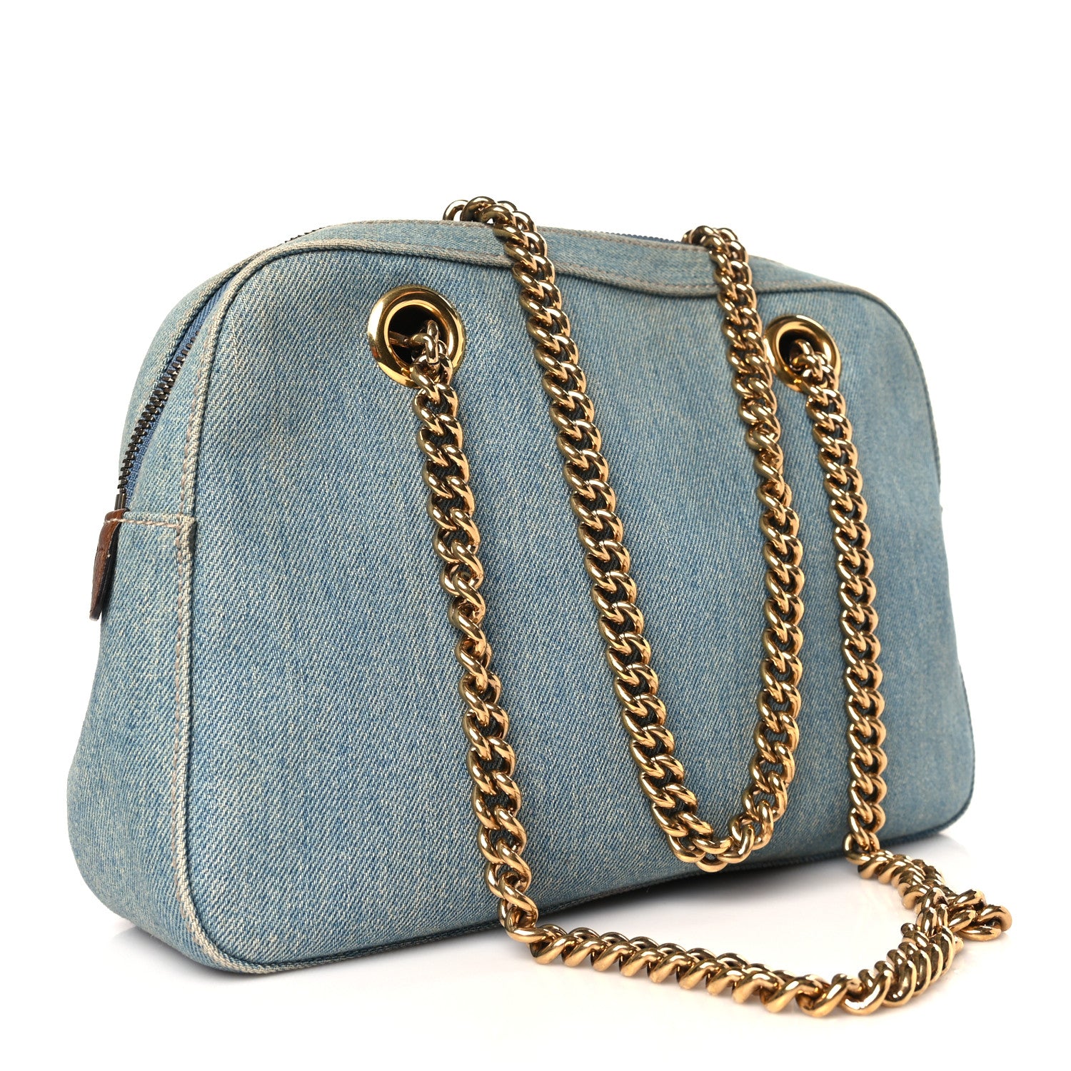 Gucci Denim Small Soho Bowler Blue 3 of 9
