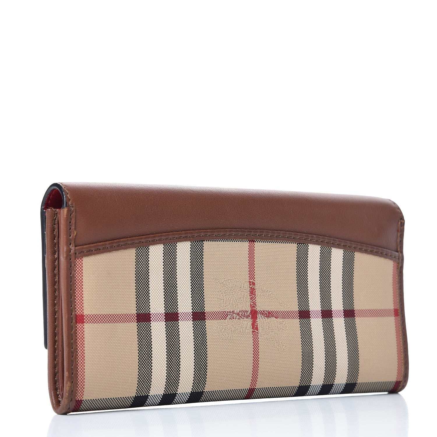 Burberry Grainy Calfskin House Check Continental Wallet Tan 2 of 9