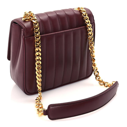 Saint Laurent Lambskin Matelasse Monogram Medium Vicky Chain Bag Dark Legion Red 2 of 8