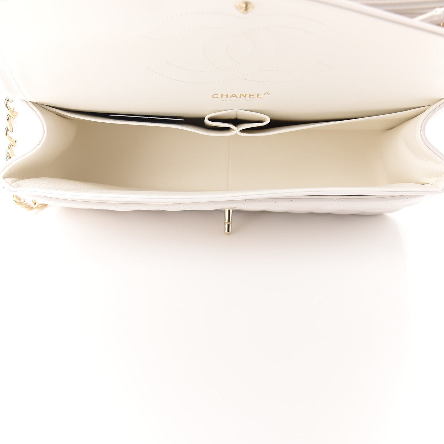 Caviar Quilted Jumbo Double Flap White