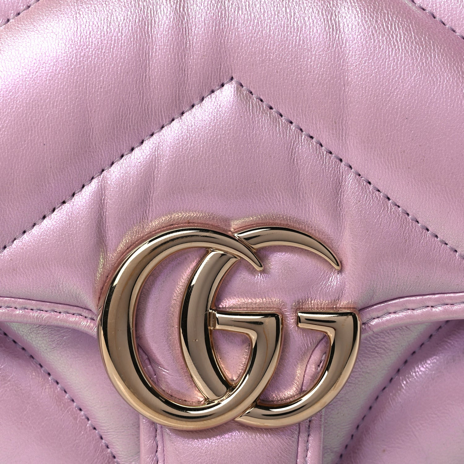 Gucci Iridescent Nappa Chevron Matelasse Mini GG Marmont Shoulder Bag Iridescent Escape Pink 6 of 8