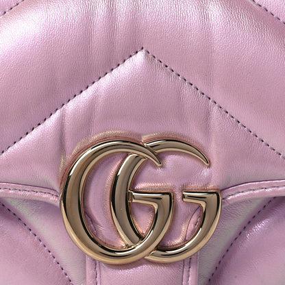 Gucci Iridescent Nappa Chevron Matelasse Mini GG Marmont Shoulder Bag Iridescent Escape Pink 6 of 8