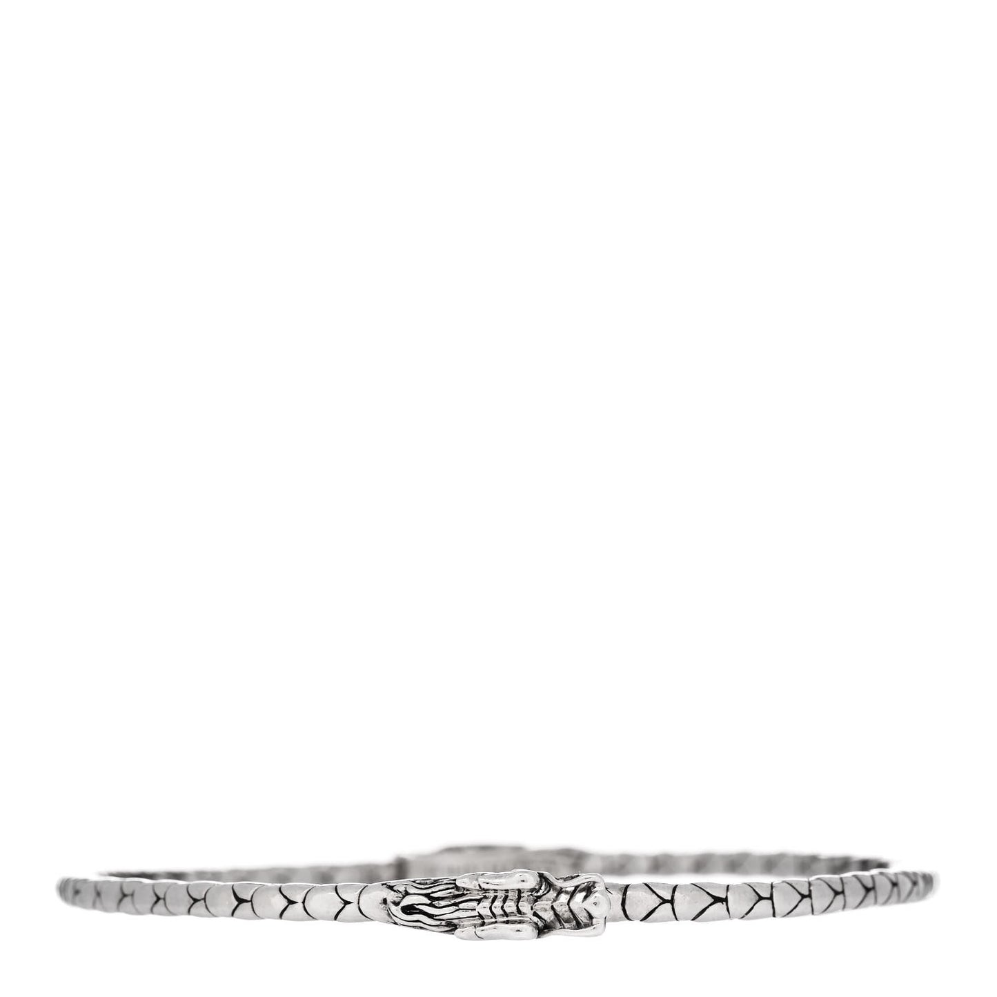 Sterling Silver Slim Naga Scale Bangle Bracelet