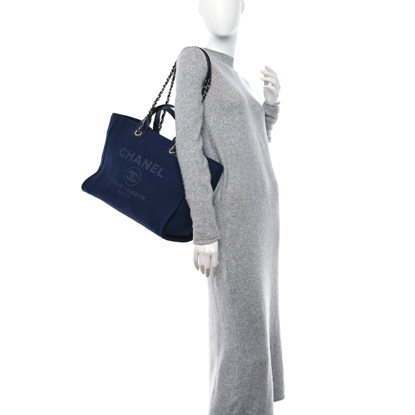 Mixed Fibers Medium Deauville Tote Navy