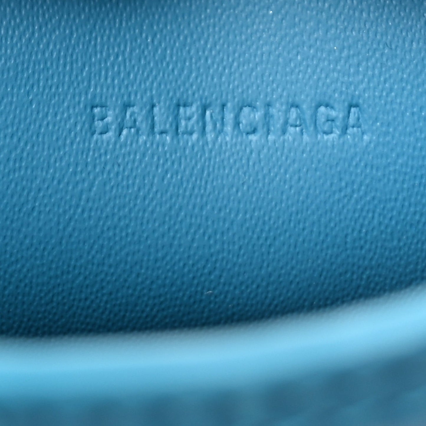 Extra Supple Calfskin Crocodile Embossed Neo Classic Silver Hardware Super Nano City Crossbody  Cyan