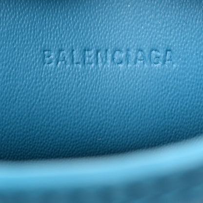 Balenciaga Extra Supple Calfskin Crocodile Embossed Neo Classic Silver Hardware Super Nano City Crossbody  Cyan 5 of 8