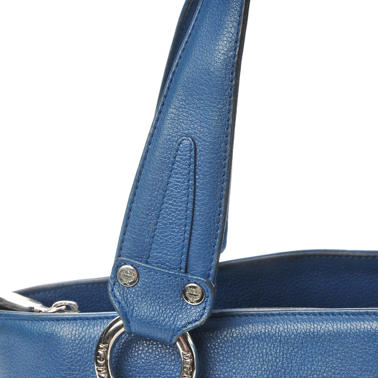 Calfskin Studded Tote Bag Blue