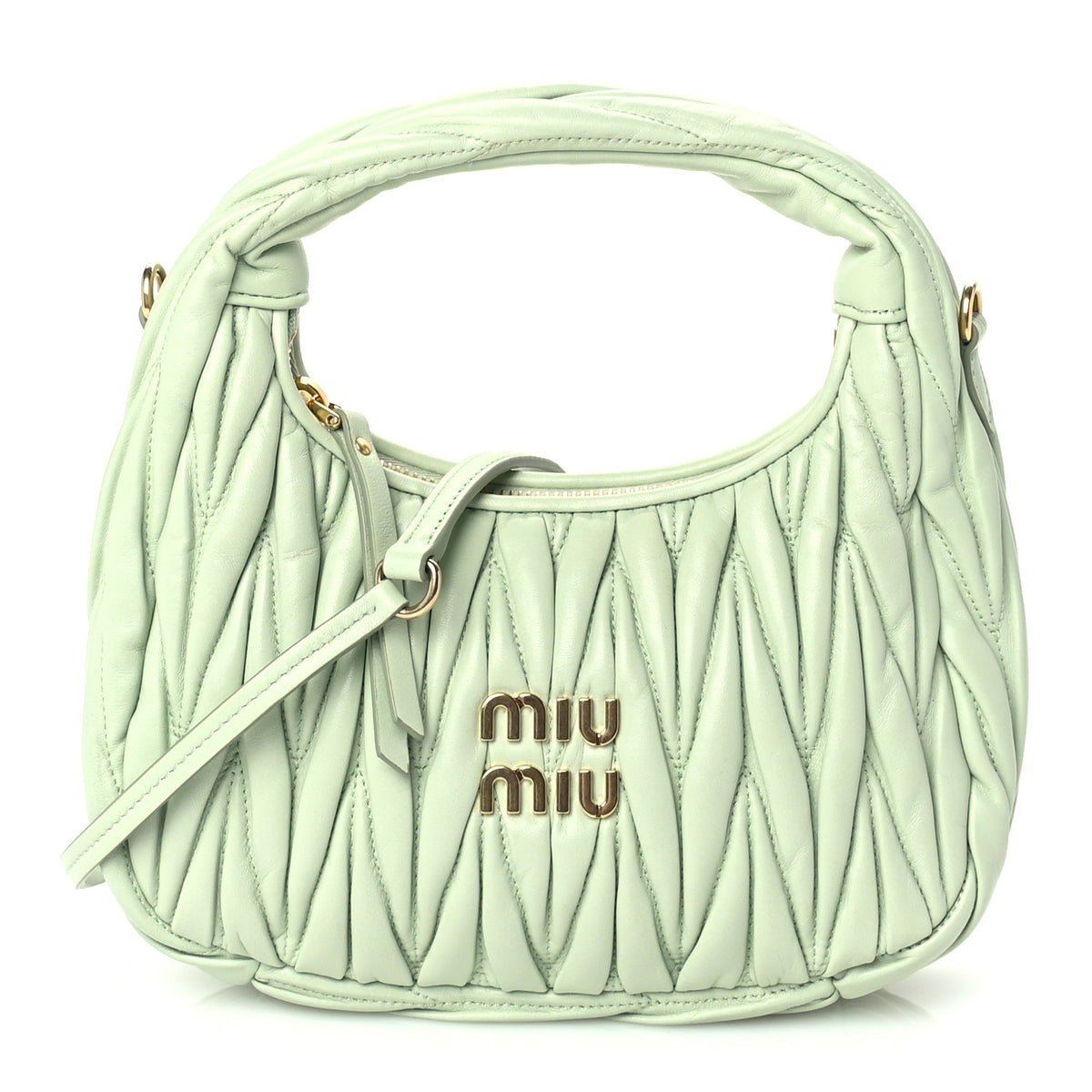Nappa Matelasse Small Wander Hobo Acqua