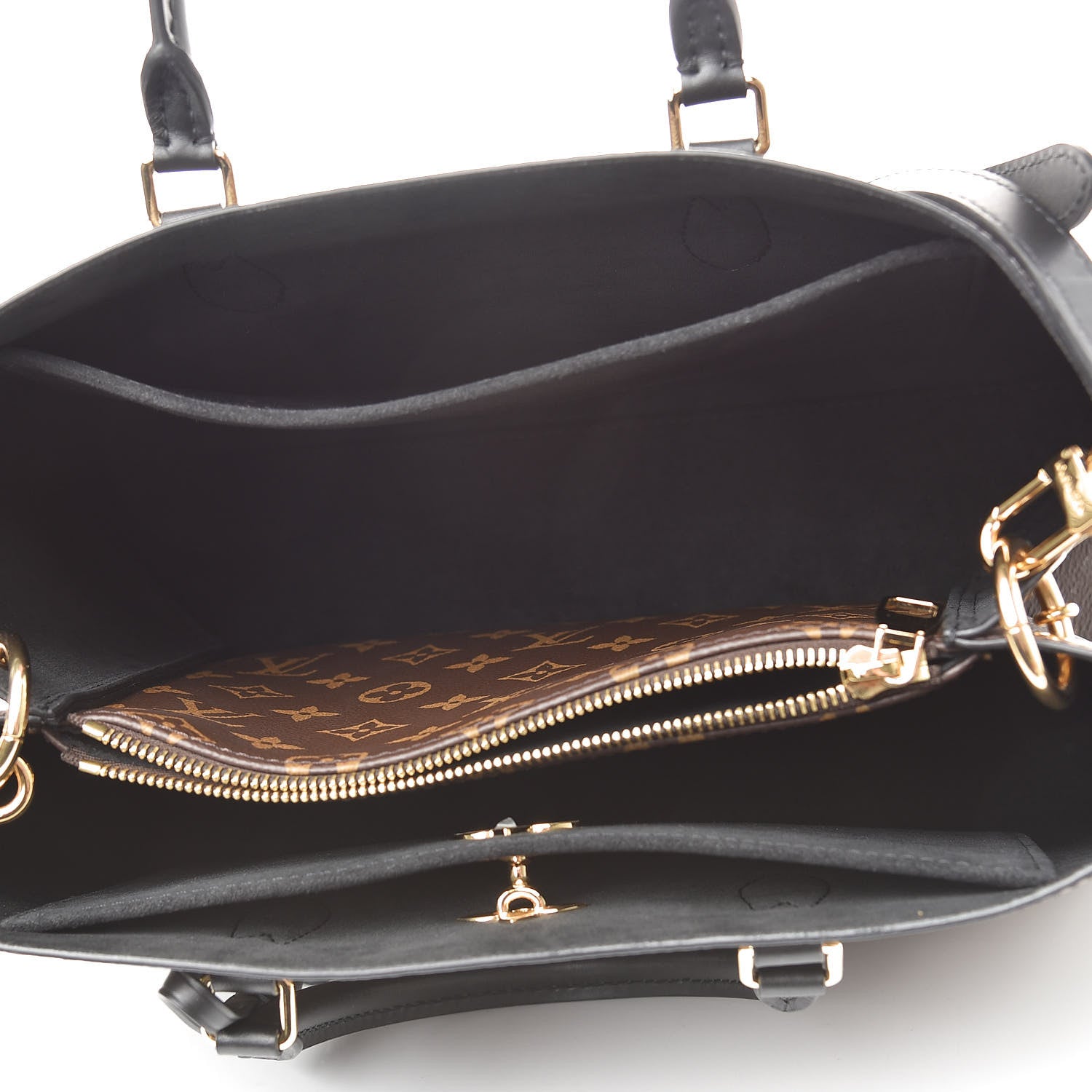 Louis Vuitton Monogram Flower Tote Black 6 of 10