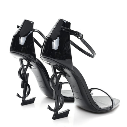 Saint Laurent Patent Calfskin Opyum 110 Sandals 36.5 Black 5 of 9