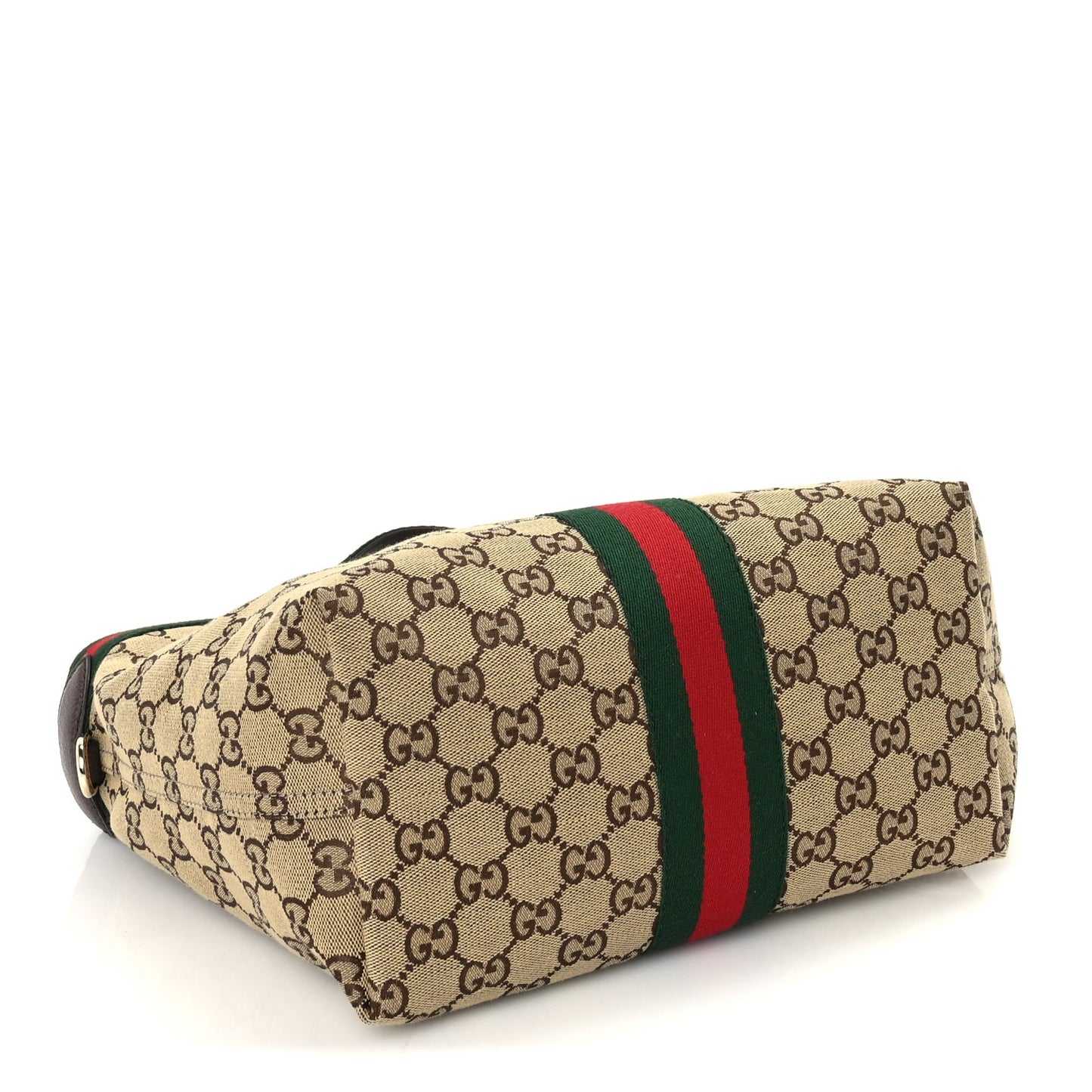 Monogram Web Small Giglio Tote Beige  Dark Brown