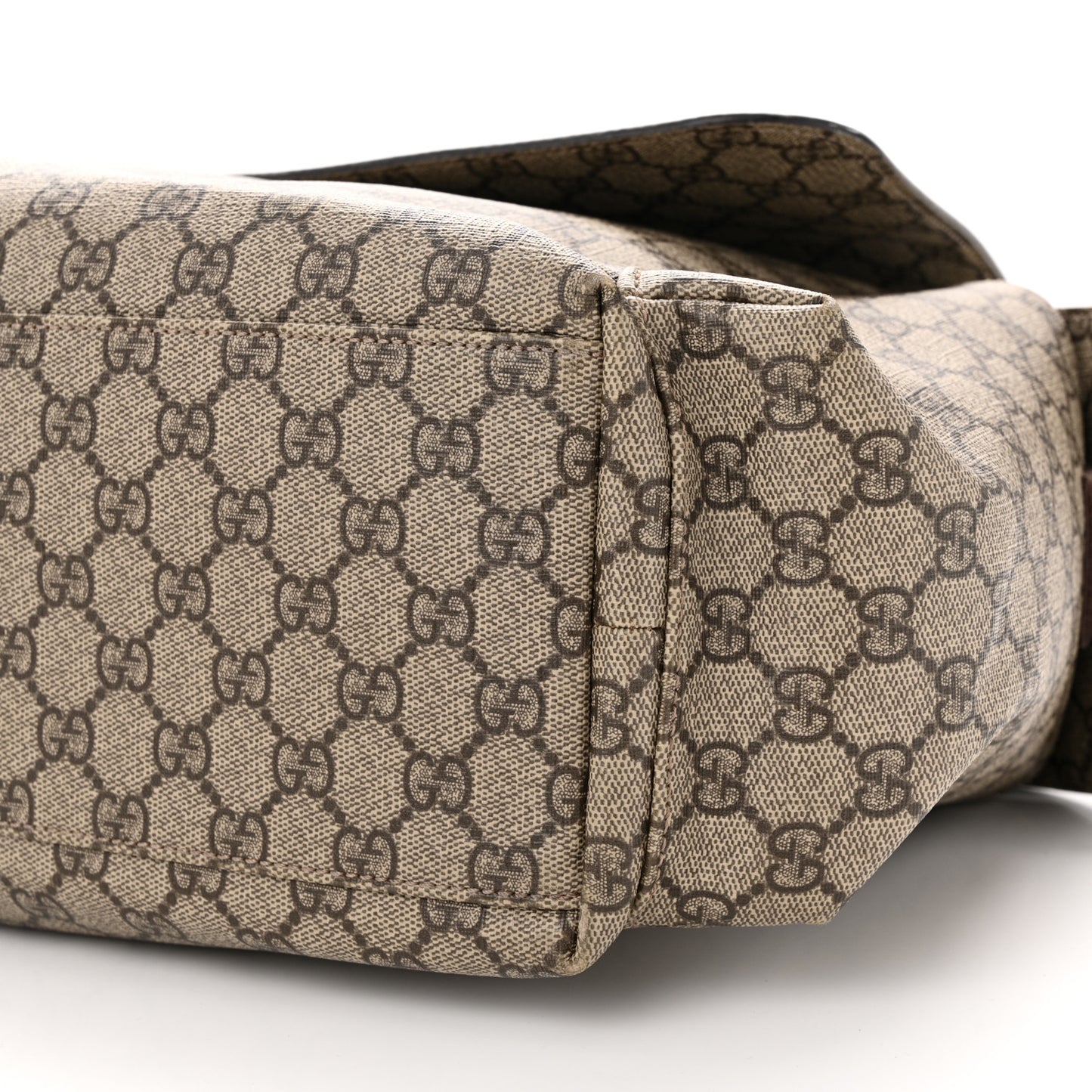 GG Plus Monogram Messenger Diaper Bag Dark Brown