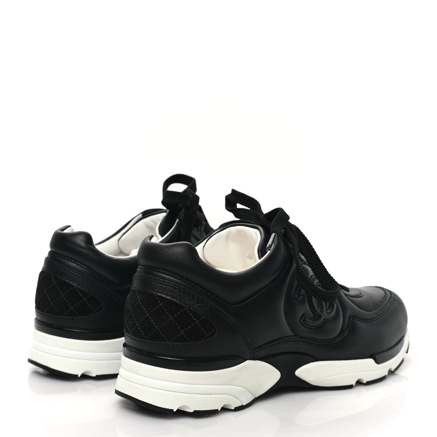 Calfskin CC Sneakers 36 Black