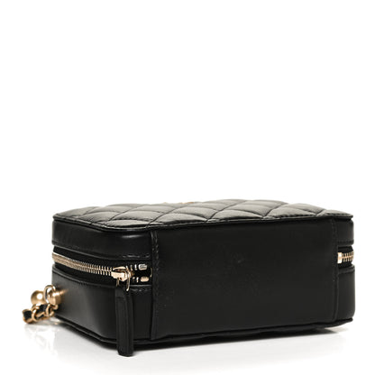 Chanel Lambskin Quilted CC Pearl Crush Camera Case Black 4 of 13