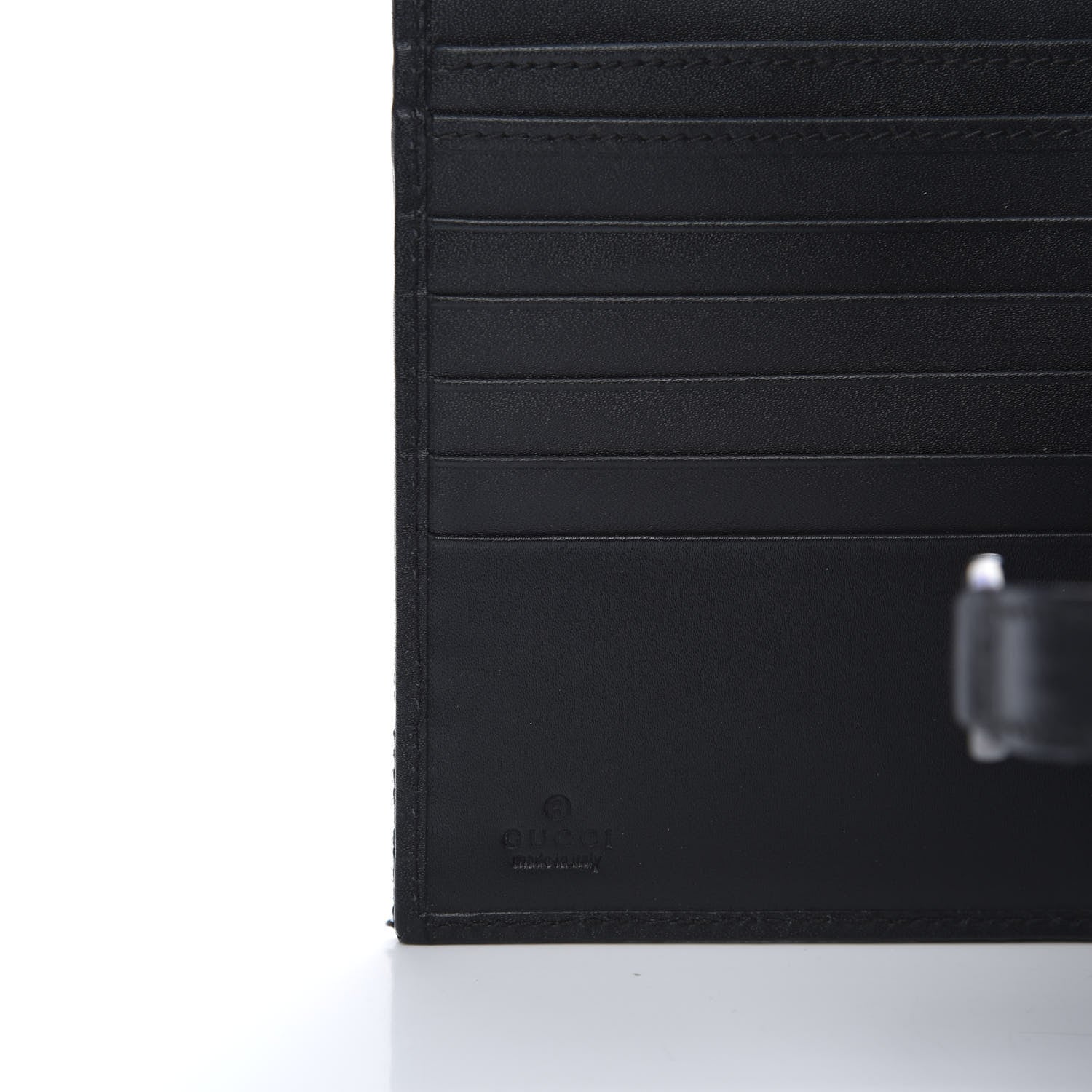 Gucci Monogram Piston Lock Compact Wallet Black 8 of 11