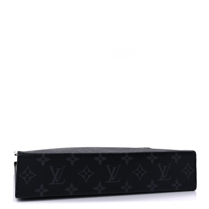 Louis Vuitton Monogram Eclipse Pochette Voyage MM Black 3 of 8