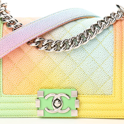 Chanel Caviar Quilted Small Cuba Rainbow Boy Flap Multicolor 8 of 10