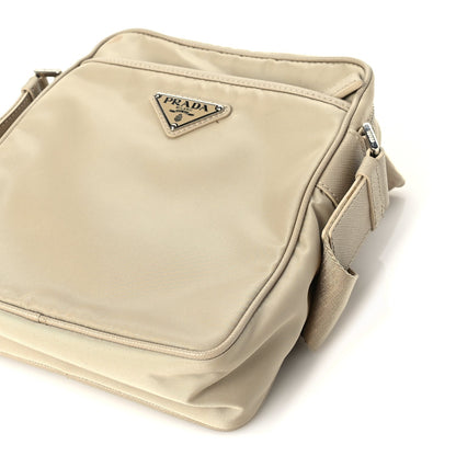 Prada Tessuto Nylon Saffiano Front Pocket Zip Messenger With Pouch Beige 8 of 8