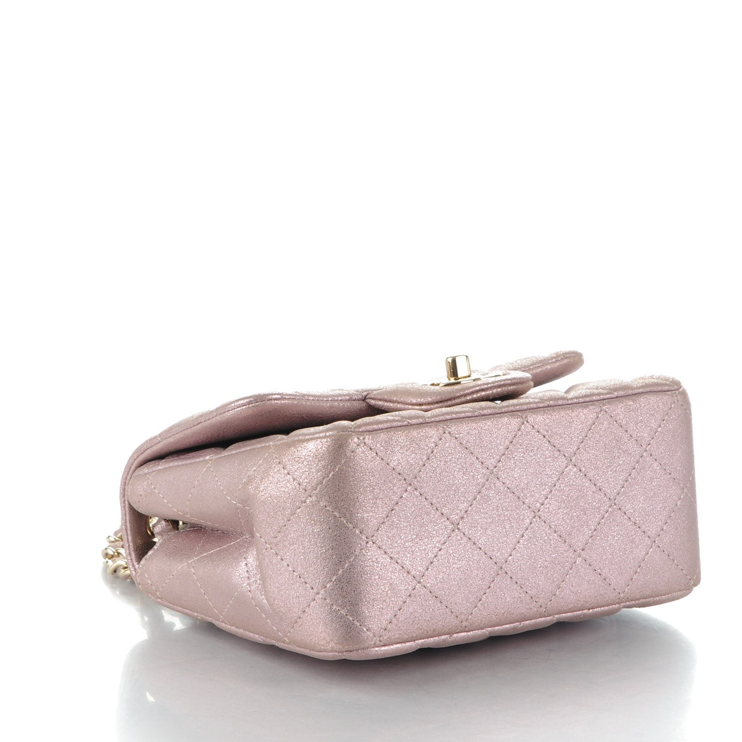 Chanel Metallic Goatskin Quilted Mini Square Flap Pink 4 of 8