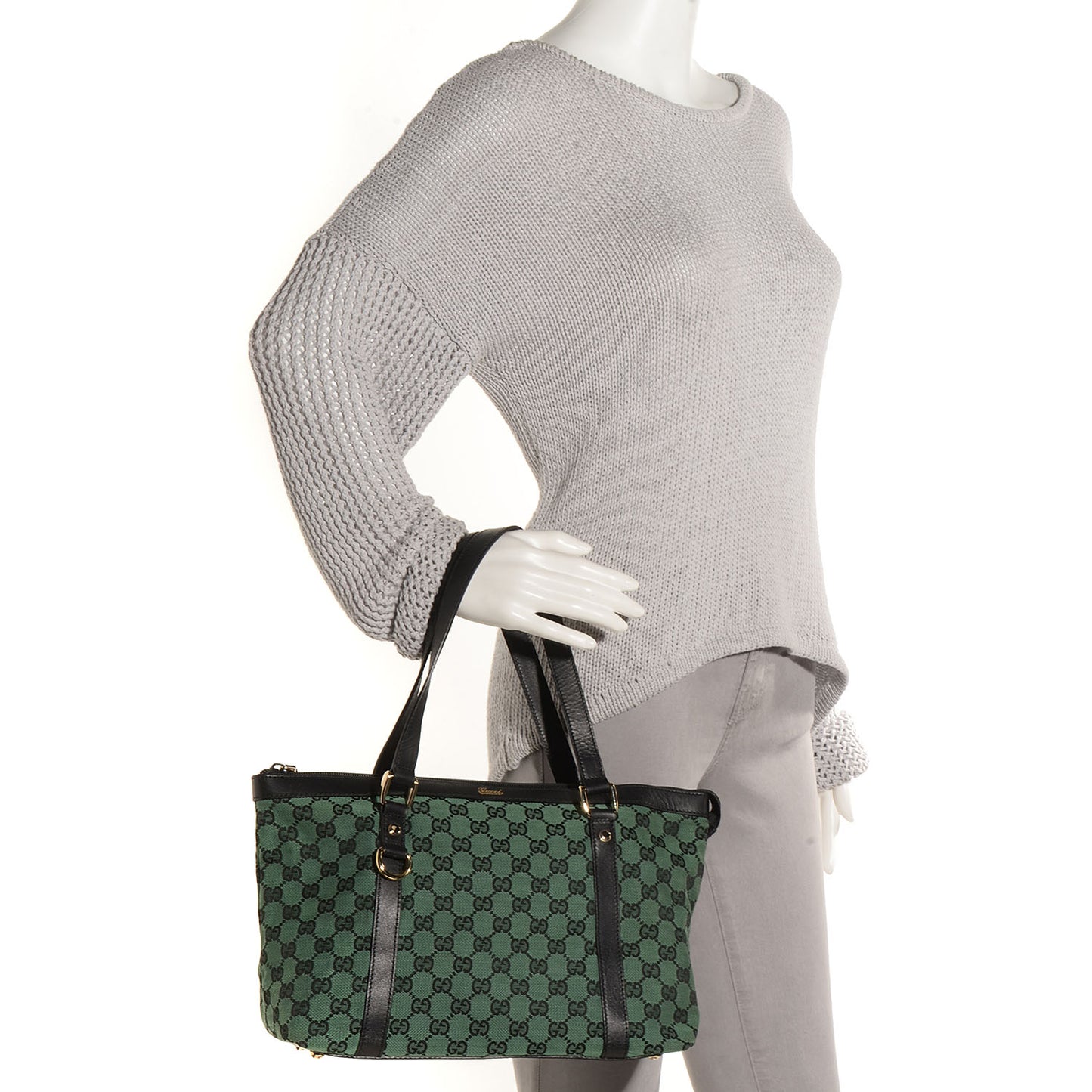 Monogram Medium Abbey Tote Green