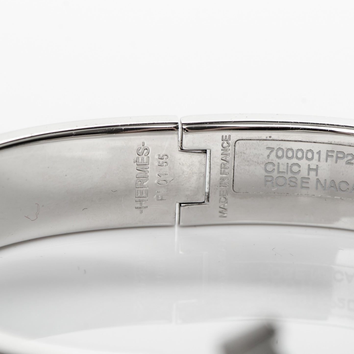 Enamel Narrow Clic Clac H Bracelet GM Rose Nacarat