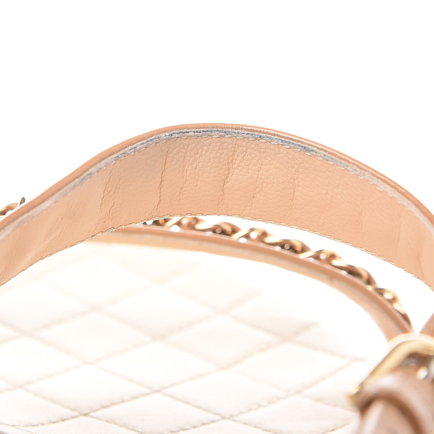 Calfskin Chain CC Sandals 40.5 Beige