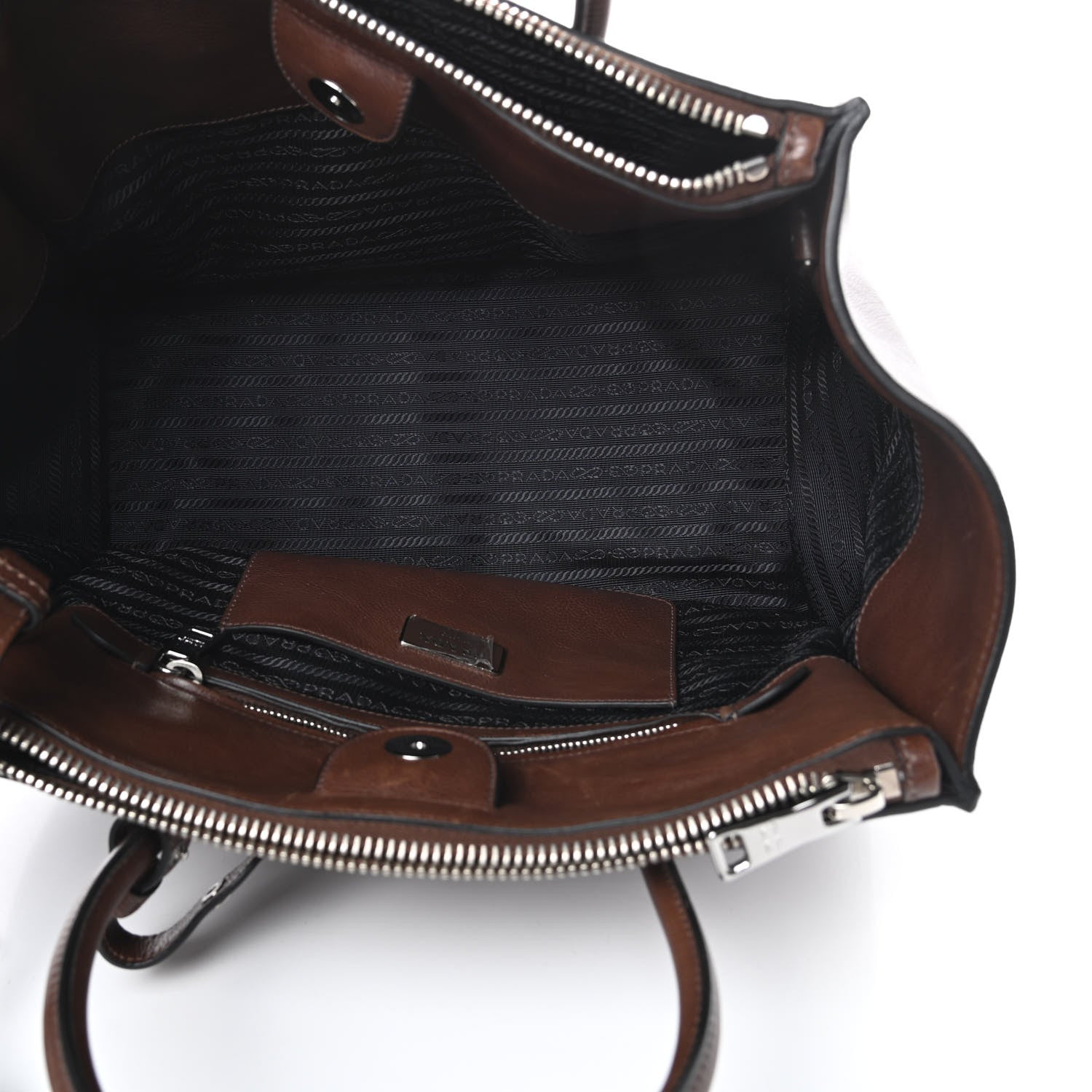 Prada Glace Calf Twin Pocket Tote Bruciato 6 of 18