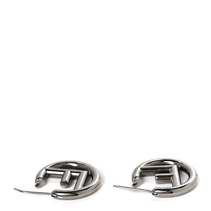 Fendi Metal FF Hoop Earrings Silver 3 of 5