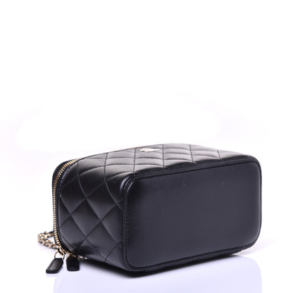Chanel Lambskin Quilted Small Vanity Case With Chain Black 4 of 10