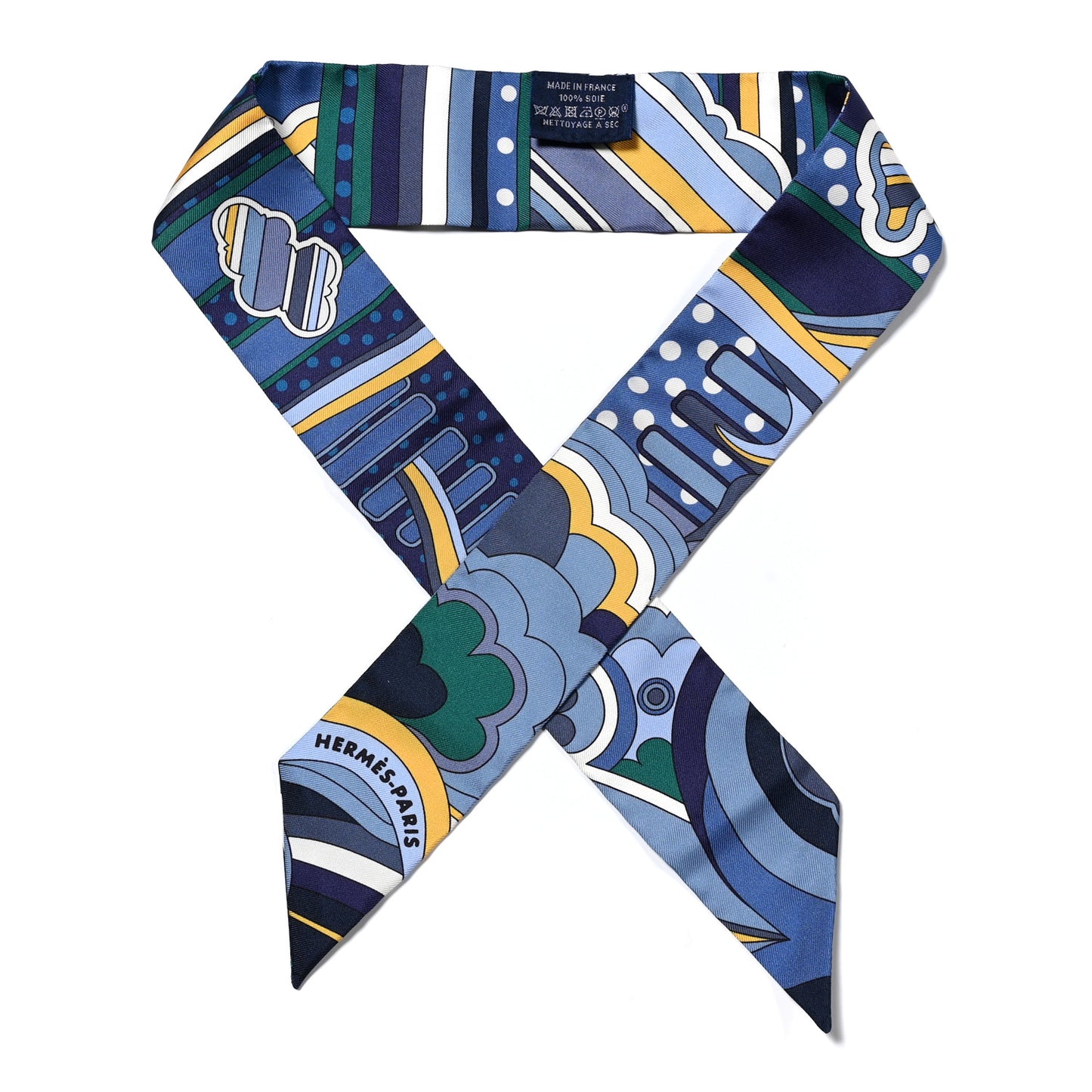 Silk Faubourg Rainbow Twilly Blue Jaune Vert