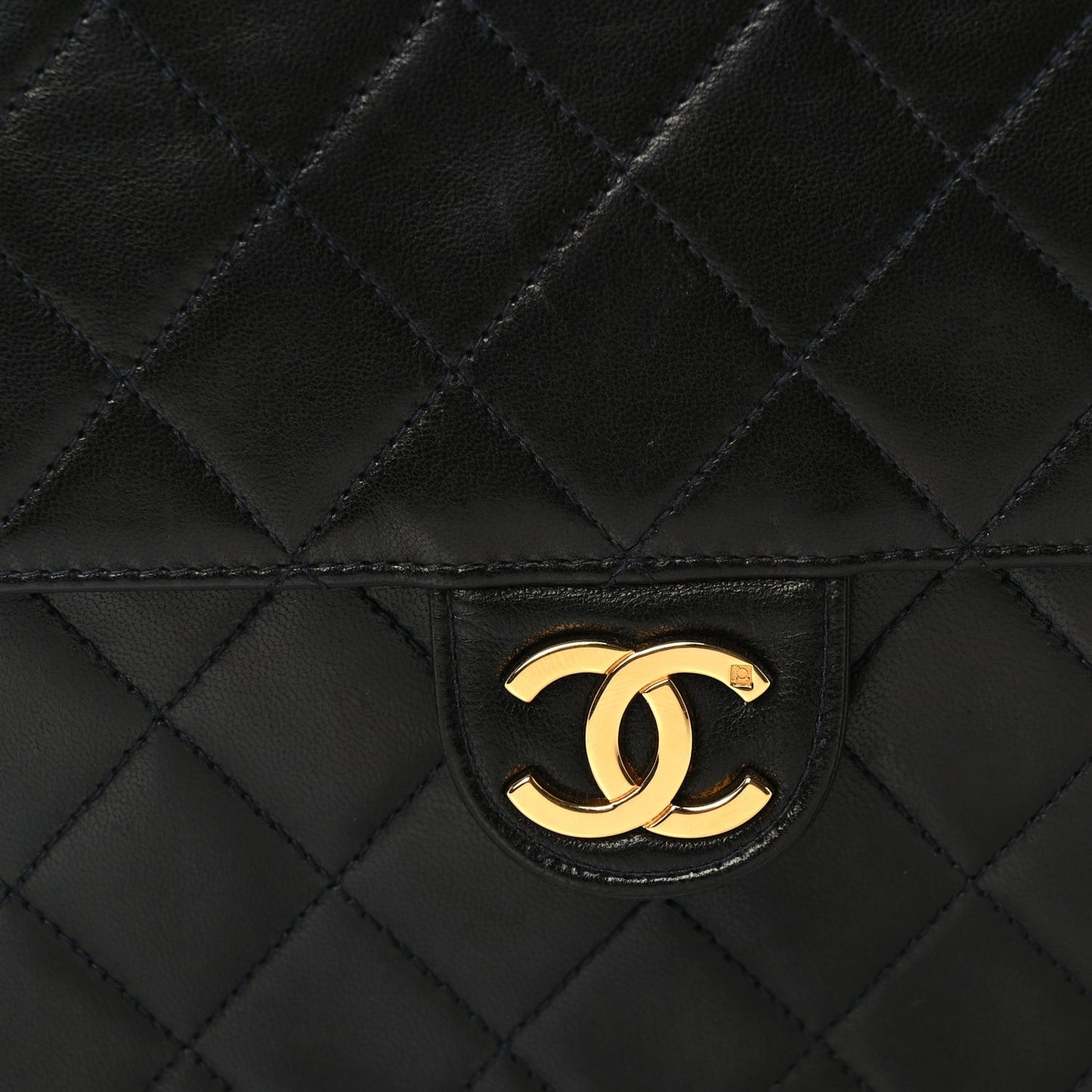 Lambskin Quilted Small Single Flap Bag Black