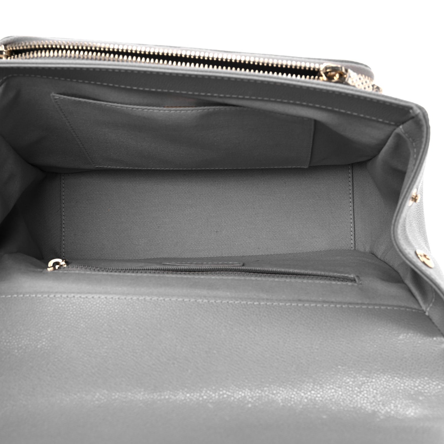 Caviar Quilted Large Business Affinity Flap Grey