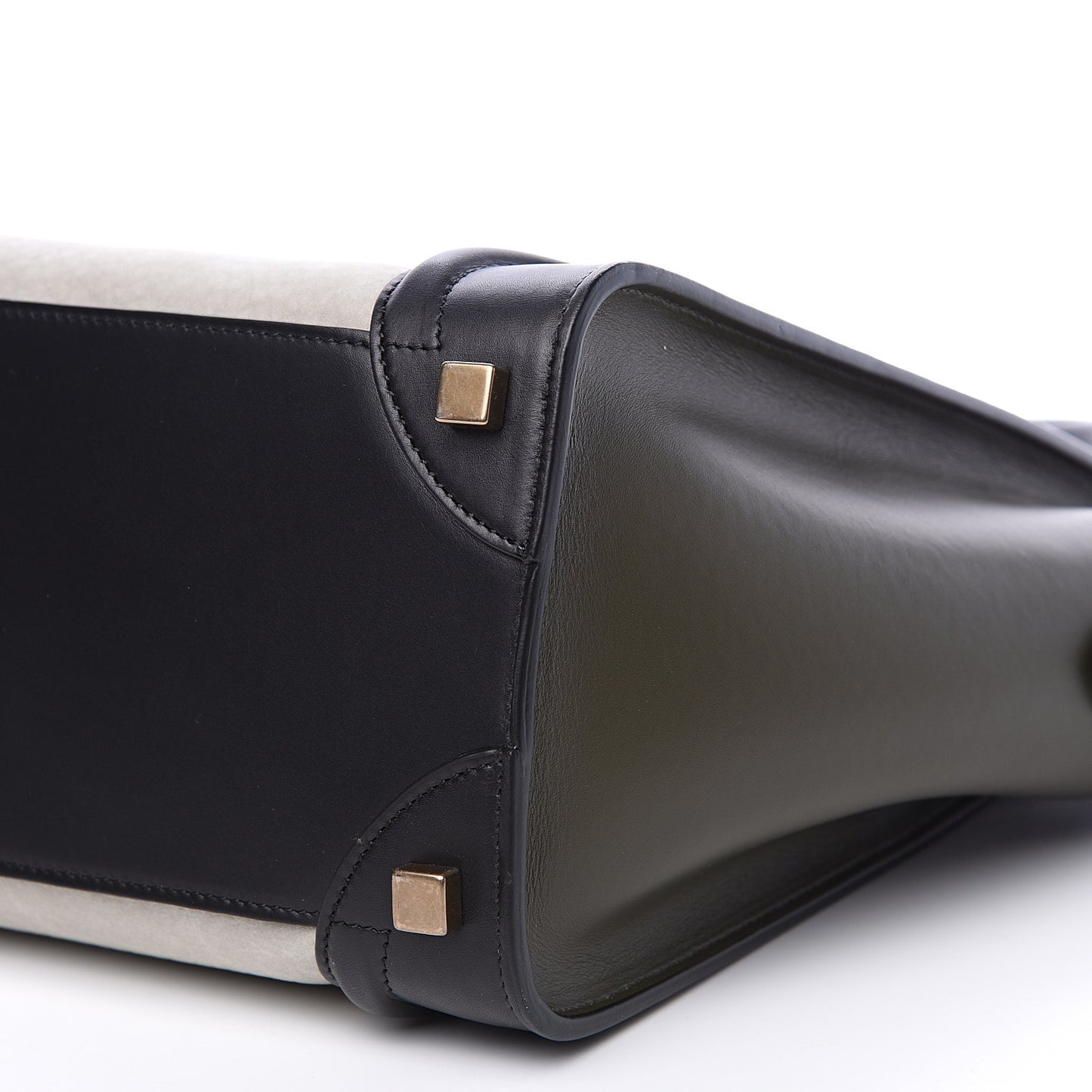 Nubuck Smooth Calfskin Micro Tri-Color Luggage Olive