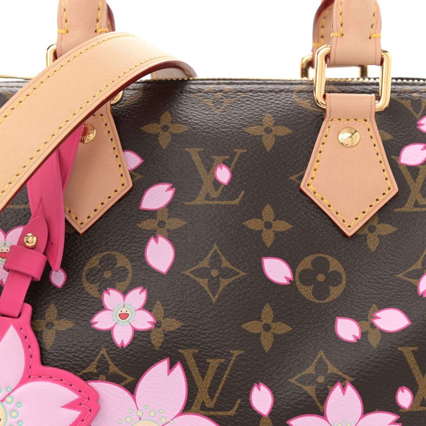 LV X TM Monogram Cherry Blossom Speedy Bandouliere 25 Sakura Brown