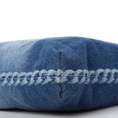 Chanel Denim Printed Shopping Bag Blue 7 of 11