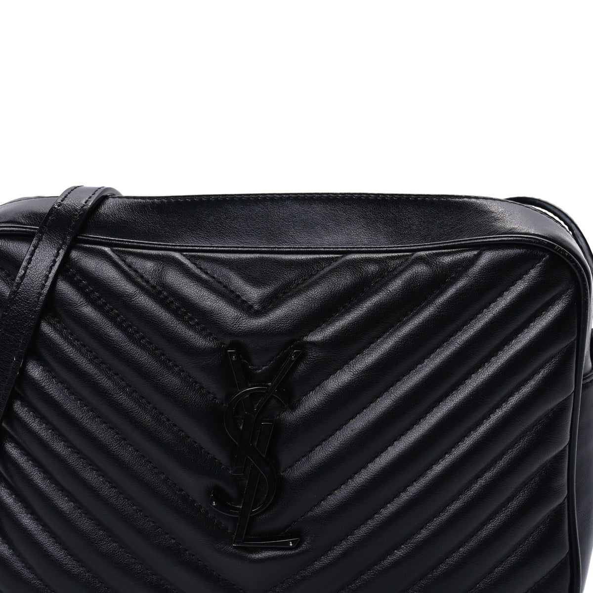 Calfskin Matelasse Monogram Monochrome Lou Camera Bag Black