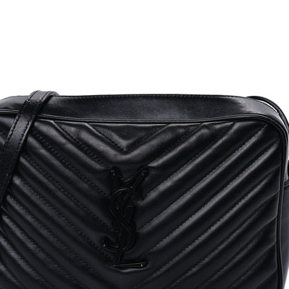 Saint Laurent Calfskin Matelasse Monogram Monochrome Lou Camera Bag Black 6 of 8