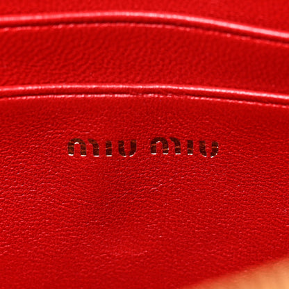 Miu Miu Nappa Matelasse Zip Shoulder Bag Fuoco 6 of 8
