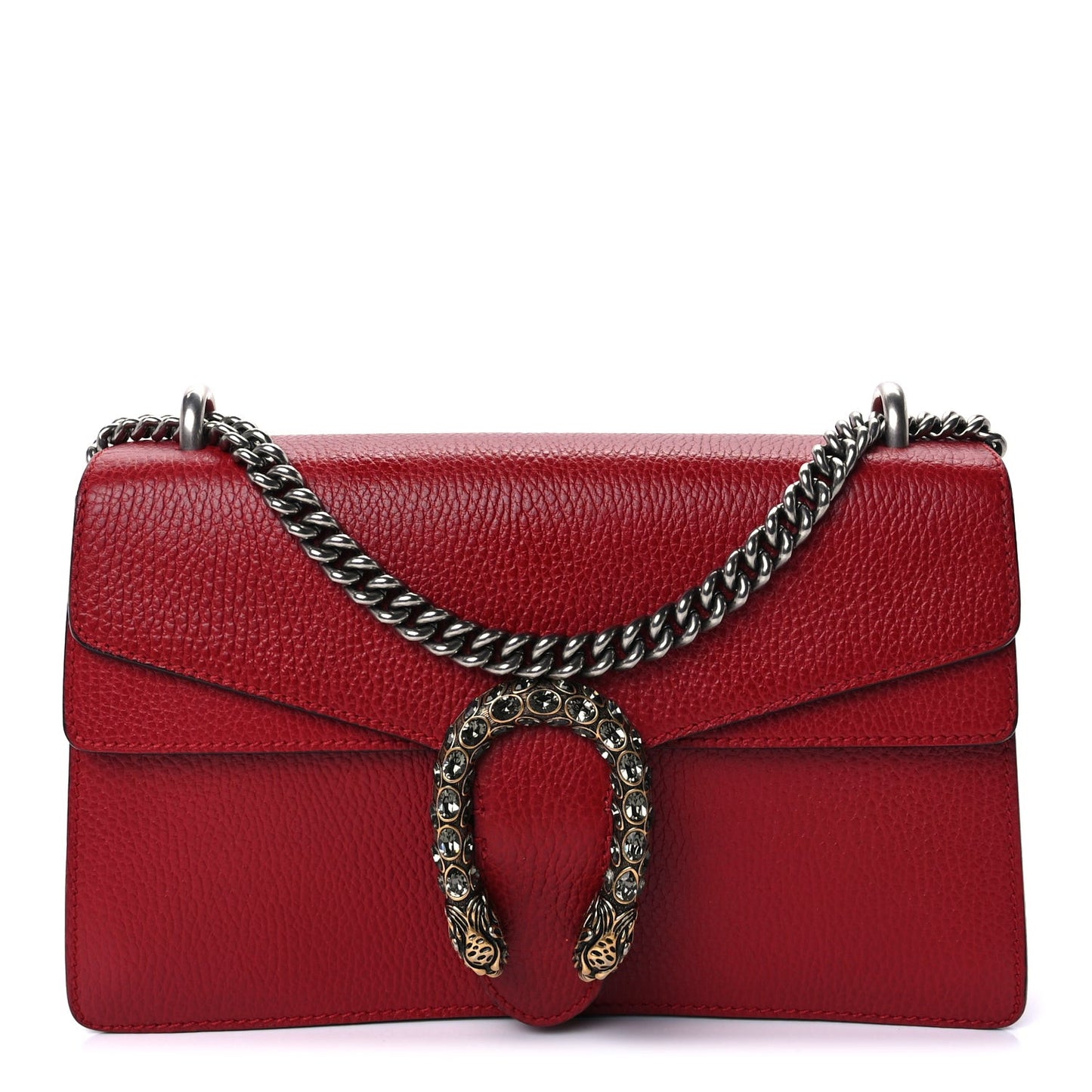 Dollar Calfskin Swarovski Crystal Small Dionysus Shoulder Bag  Hibiscus Red
