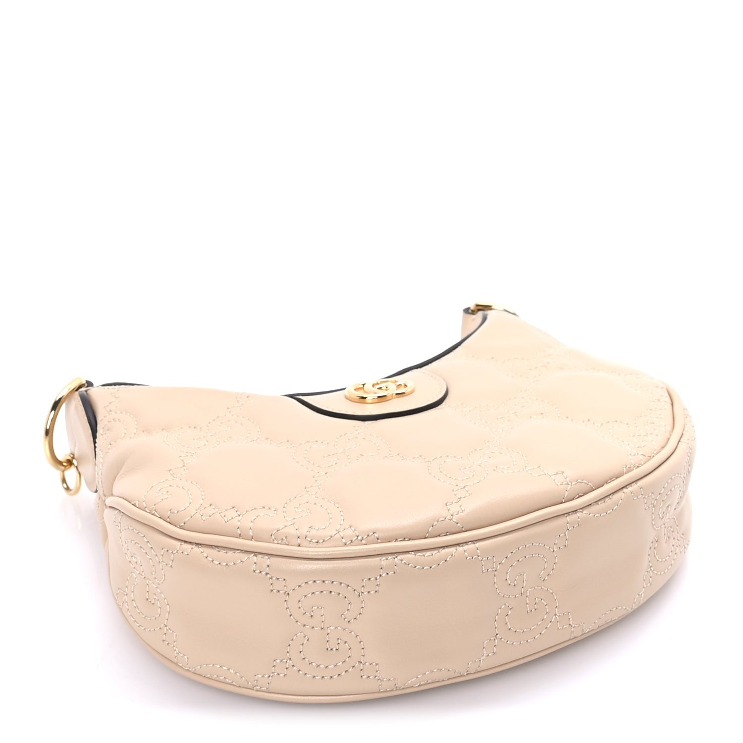 Gucci Calfskin GG Matelasse Mini Hobo Shoulder Bag  Beige 3 of 7